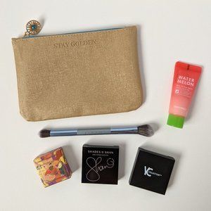 Golden IPSY Bag with Makeup Products
